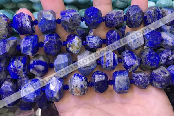 CNG8601 12*16mm - 13*18mm faceted nuggets lapis lazuli beads