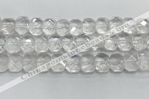 CNG8610 10*13mm - 12*16mm faceted freeform white crystal beads