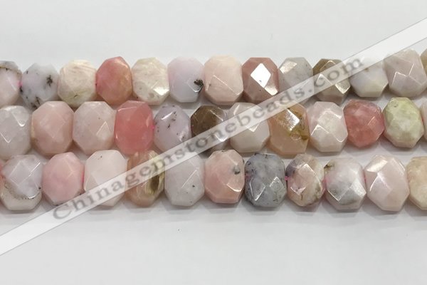 CNG8614 10*13mm - 12*16mm faceted freeform natural pink opal beads