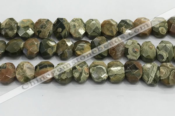 CNG8619 10*13mm - 12*16mm faceted freeform rhyolite beads