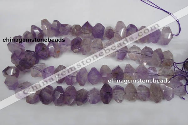 CNG862 15.5 inches 12*18mm – 14*23mm faceted nuggets amethyst beads