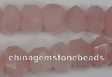 CNG863 15.5 inches 10*14mm faceted nuggets rose quartz beads