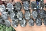 CNG8632 13*18mm - 15*25mm faceted freeform sesame jasper beads