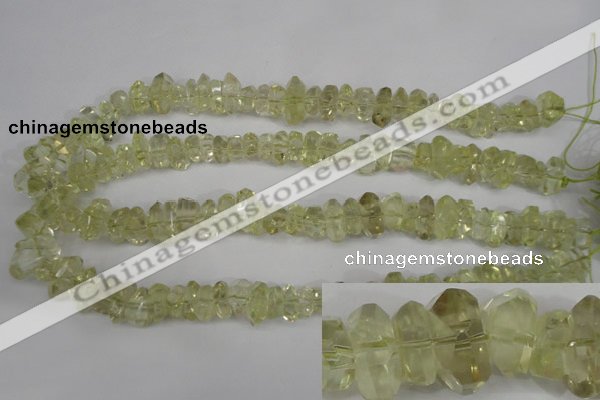 CNG864 15.5 inches 5*10mm – 10*17mm faceted nuggets lemon quartz beads