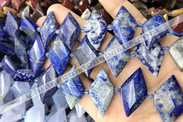 CNG8649 13*20mm - 15*25mm faceted freeform lapis lazuli beads