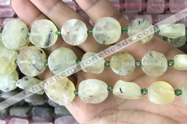 CNG8656 15.5 inches 10mm - 20mm freeform green rutilated quartz beads