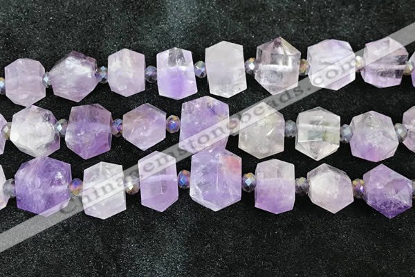 CNG8671 12*20mm - 20*33mm faceted nuggets lavender amethyst beads