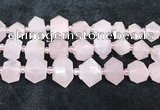 CNG8672 12*20mm - 20*33mm faceted nuggets rose quartz beads