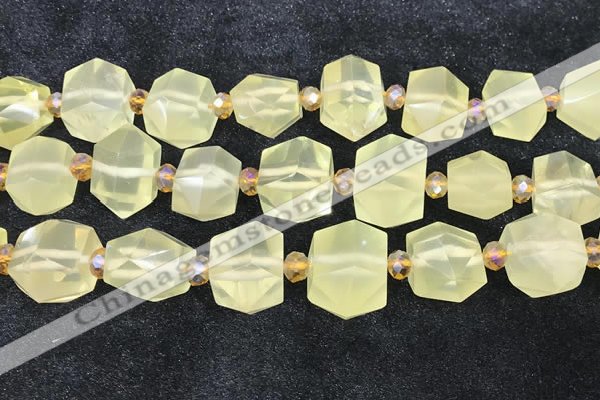 CNG8673 12*20mm - 20*33mm faceted nuggets lemon quartz beads