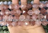 CNG8699 15.5 inches 14mm faceted nuggets strawberry quartz beads