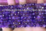 CNG8700 15.5 inches 6mm faceted nuggets amethyst gemstone beads