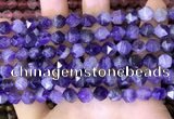 CNG8701 15.5 inches 8mm faceted nuggets amethyst gemstone beads