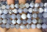 CNG8707 15.5 inches 10mm faceted nuggets blue chalcedony beads