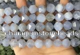 CNG8708 15.5 inches 12mm faceted nuggets blue chalcedony beads