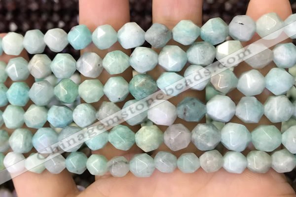 CNG8711 15.5 inches 8mm faceted nuggets amazonite gemstone beads