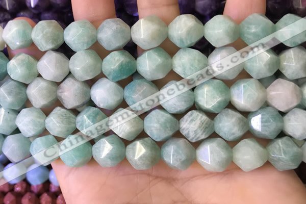 CNG8713 15.5 inches 12mm faceted nuggets amazonite gemstone beads