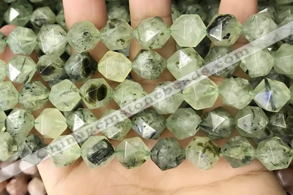 CNG8731 15.5 inches 12mm faceted nuggets prehnite gemstone beads