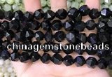 CNG8738 15.5 inches 10mm faceted nuggets black agate beads