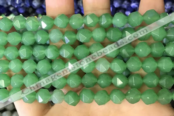 CNG8766 15.5 inches 8mm faceted nuggets green aventurine beads