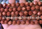 CNG8768 15.5 inches 10mm faceted nuggets goldstone beads wholesale