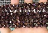 CNG8770 15.5 inches 8mm faceted nuggets garnet gemstone beads