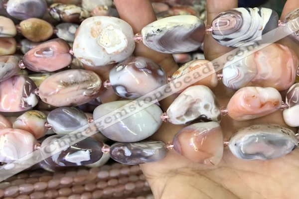 CNG8785 15 inches 15*22mm - 22*30mm nuggets pink botswana agate beads