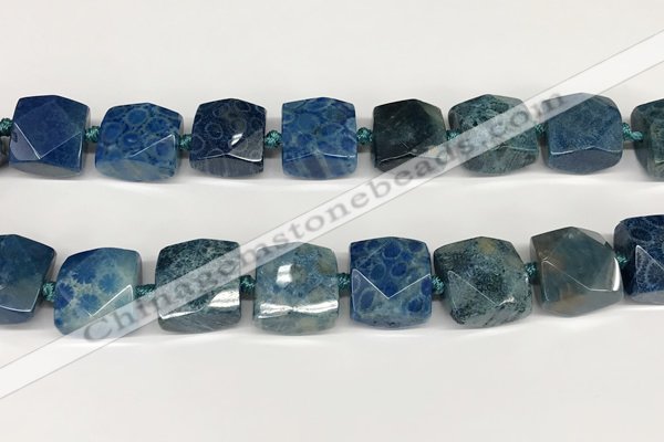 CNG8790 16*17mm - 18*19mm faceted nuggets chrysanthemum agate  beads
