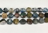 CNG8793 16*17mm - 18*19mm faceted nuggets agate  beads