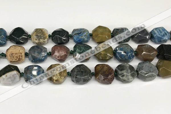 CNG8793 16*17mm - 18*19mm faceted nuggets agate  beads