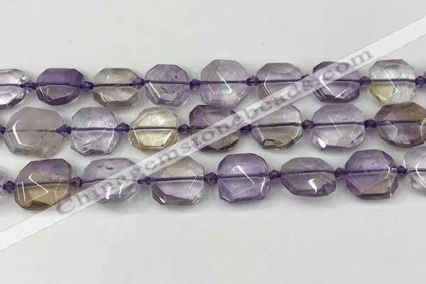 CNG8801 15.5 inches 16mm - 20mm faceted freeform ametrine beads