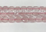 CNG8802 15.5 inches 16mm - 20mm faceted freeform rose quartz beads