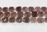 CNG8803 15.5 inches 16mm - 20mm faceted freeform strawberry quartz beads