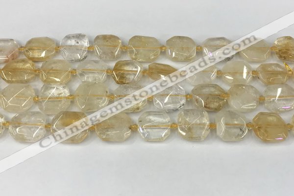 CNG8804 15.5 inches 16mm - 20mm faceted freeform citrine beads