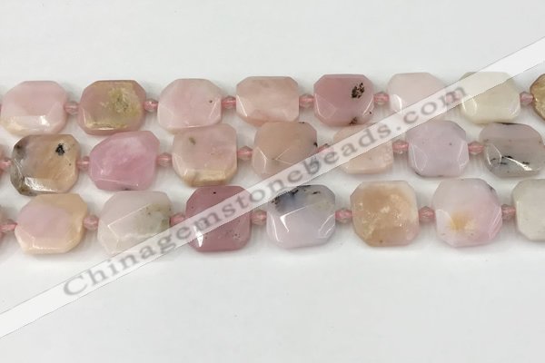 CNG8813 15.5 inches 16mm - 20mm faceted freeform pink opal beads