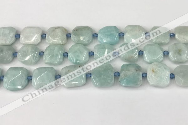 CNG8816 15.5 inches 16mm - 20mm faceted freeform amazonite beads