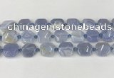 CNG8818 15.5 inches 16mm - 20mm faceted freeform blue chalcedony beads