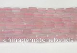 CNG8846 15.5 inches 8*12mm - 10*16mm nuggets matte rose quartz beads