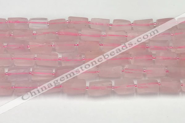 CNG8846 15.5 inches 8*12mm - 10*16mm nuggets matte rose quartz beads