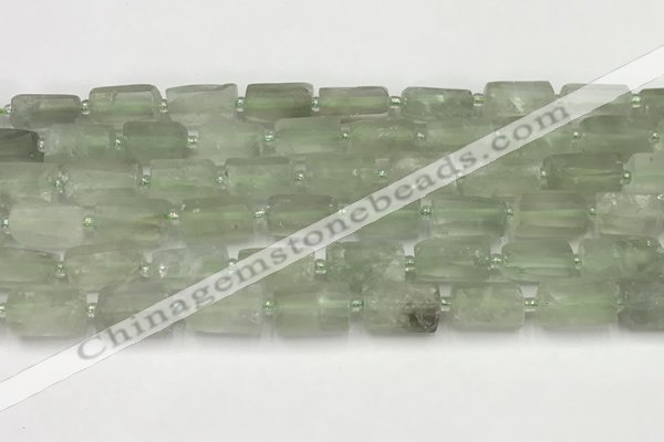 CNG8852 15.5 inches 8*12mm - 10*16mm nuggets matte green quartz beads