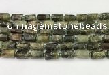 CNG8863 15.5 inches 8*12mm - 10*16mm nuggets matte green garnet beads