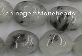 CNG887 15.5 inches 18*25mm nuggets black rutilated quartz beads