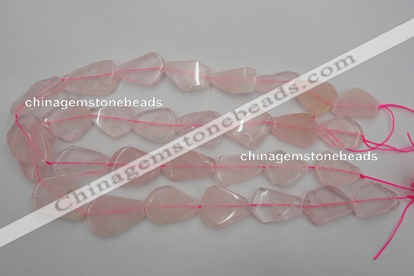 CNG888 15.5 inches 18*22mm – 25*30mm freeform rose quartz beads