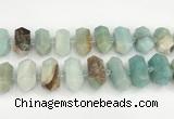 CNG8914 15.5 inches 10*25mm - 15*30mm faceted nuggets amazonite beads