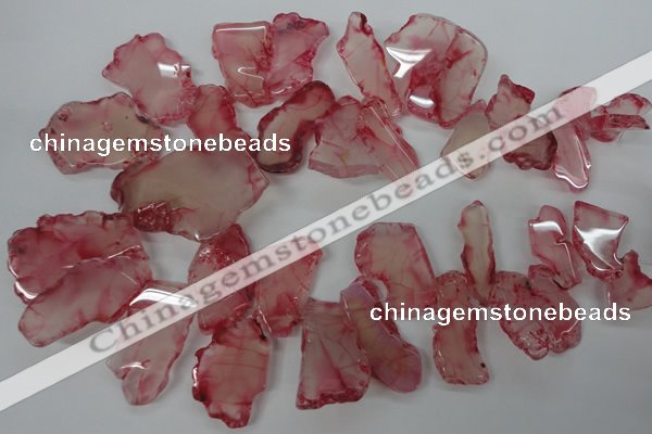 CNG895 15.5 inches 15*20mm – 25*48mm freeform dyed agate beads