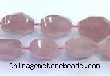 CNG8977 15 inches 25*35mm - 30*40mm faceted nuggets rose quartz beads