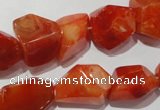 CNG900 15.5 inches 12*18mm – 18*24mm faceted nuggets red agate beads