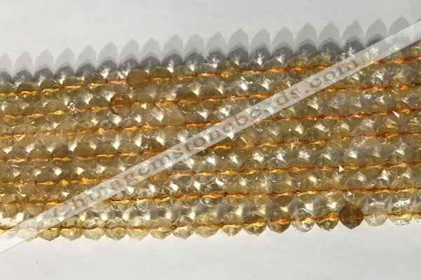 CNG9053 15.5 inches 6mm faceted nuggets citrine gemstone beads