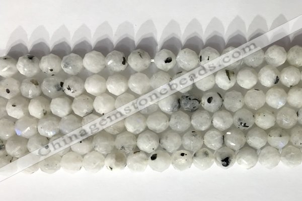 CNG9065 15.5 inches 8mm faceted nuggets white moonstone gemstone beads