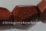 CNG907 15.5 inches 22*30mm faceted nuggets goldstone beads