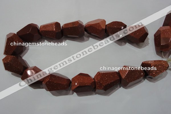 CNG907 15.5 inches 22*30mm faceted nuggets goldstone beads